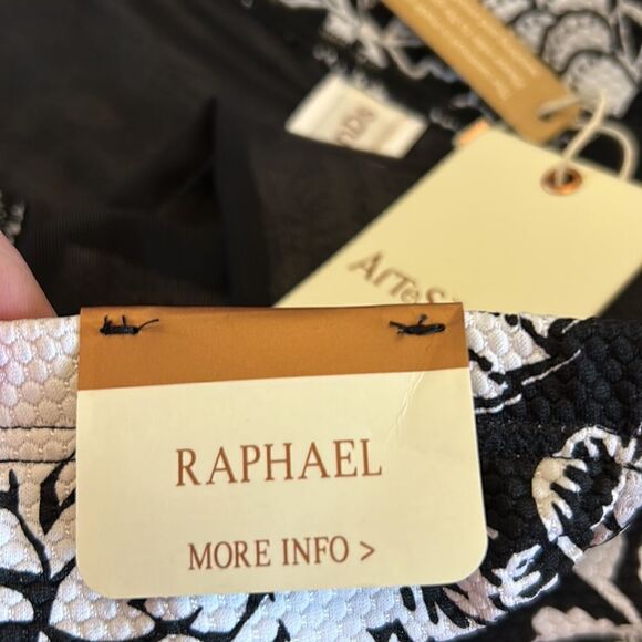 ArteSands black white floral high waist rouched swim bottoms Size 20 New - Picture 6 of 10